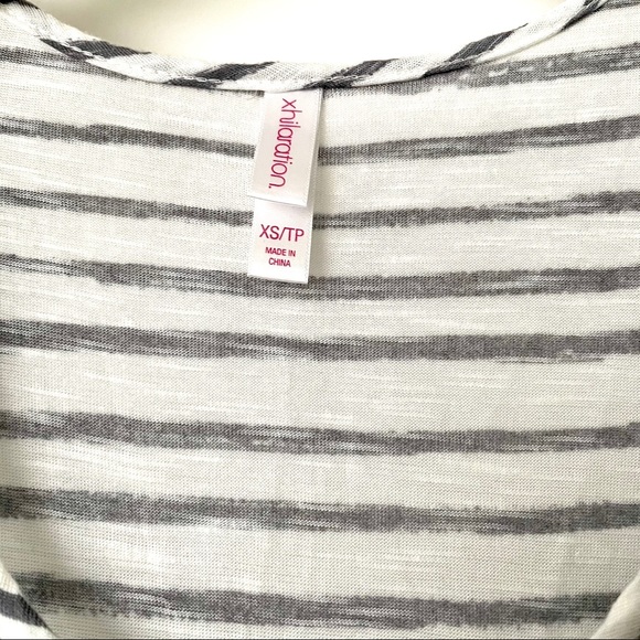 Grey and white striped peplum top XS Xhilaration - Picture 5 of 6